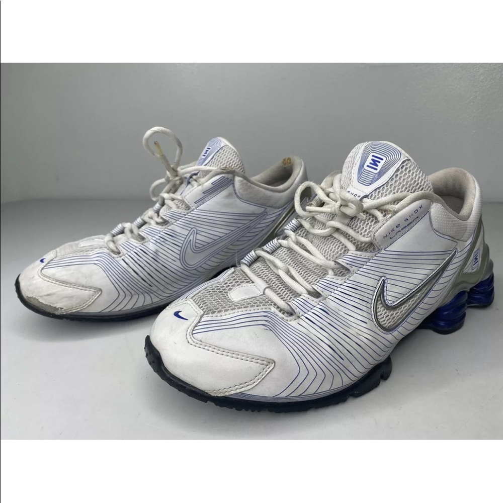 Nike Shox Laser Stability Bridge 313777-111 White/Blue Size 8 2006